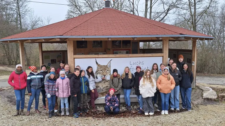 Die TeilnehmerInnen am Luchs-Info-Point