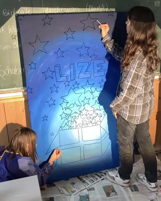 Das Adventskalenderbild entsteht