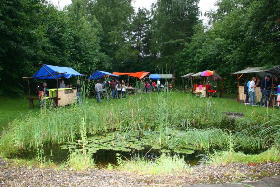 Bunte Stnde auf der Wiese