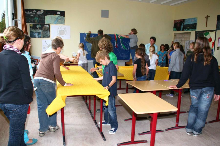 Vorbereitung im Klassenzimmer