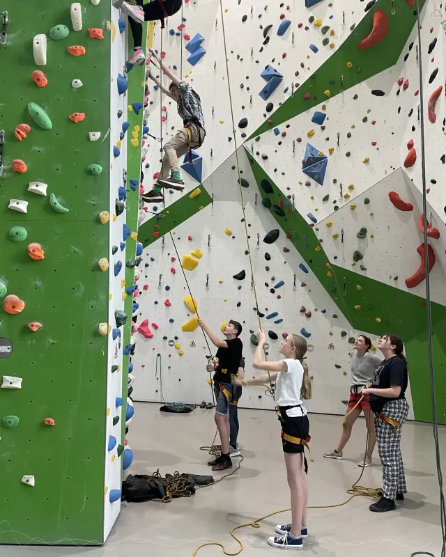 In der Kletterhalle in Rottweil