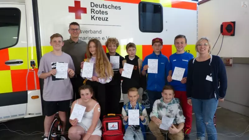 berreichung des Schulsanittsdienst-Rucksacks